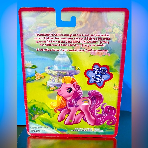 MY LITTLE PONY G3 VTG 2003 RAINBOW FLASH & BABY ROMPERONI SUPER-LONG HAIR PONIES - Picture 11 of 12